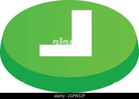 Confirmation button icon, isometric 3d style Stock Vector