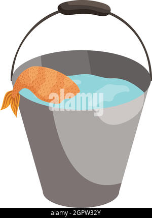 Bucket of water cartoon style isolated illustration Stock Vector Image ...