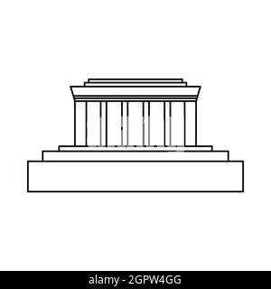 Building icon, outline style Stock Vector