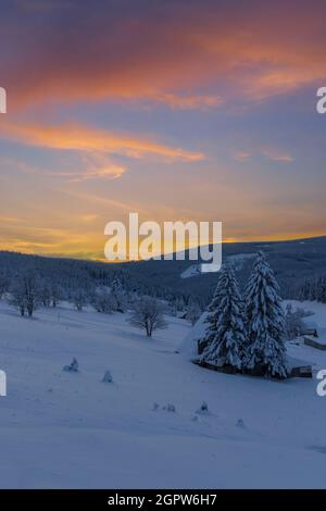 Landscape with Mala Upa, National park Krkonose, Eastern Bohemia, Czech Republic Stock Photo