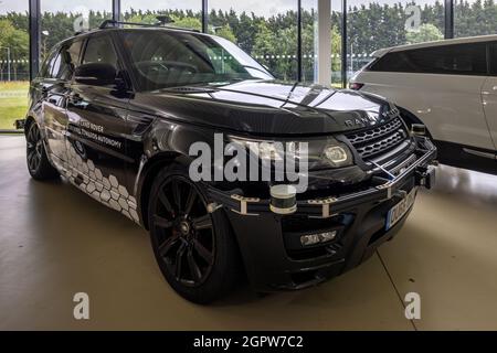 Jaguar Land Rover autonomous Range Rover Sport, on display at the British Motor Museum, Gaydon, Warwickshire, UK Stock Photo