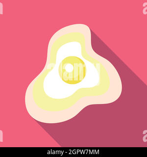 Scrambled eggs icon, flat style Stock Vector