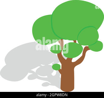 Tree icon, isometric 3d style Stock Vector