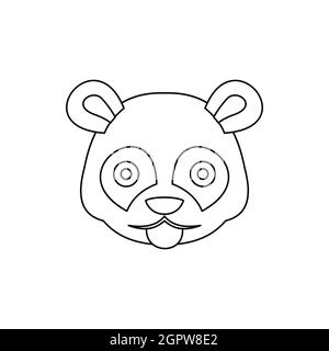 Head of panda icon, outline style Stock Vector