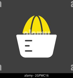 Lemon squeezer vector glyph icon. Kitchen appliance. Graph symbol for cooking web site design, logo, app, UI Stock Vector
