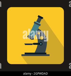 Microscope icon in flat style Stock Vector