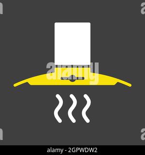 Kitchen hood vector glyph icon. Electric kitchen appliance. Graph symbol for cooking web site design, logo, app, UI Stock Vector