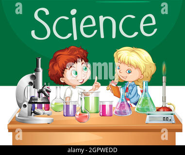Students in the Science Class Stock Vector