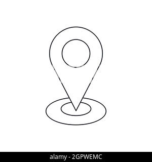 Map pointer icon, outline style Stock Vector