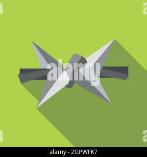 Barbed wire icon in flat style Stock Vector