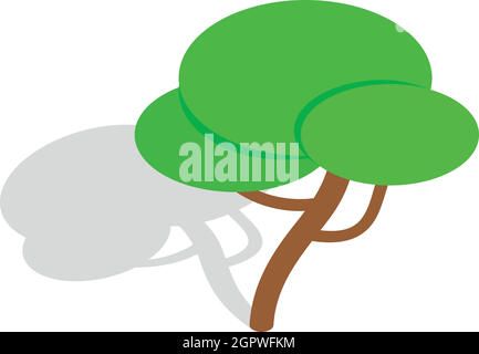 Tree icon, isometric 3d style Stock Vector