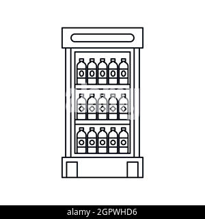 Fridge with refreshments drinks icon Stock Vector