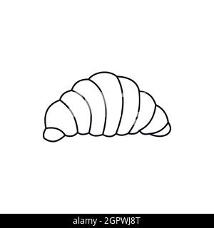 Croissant icon, outline style Stock Vector