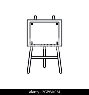 Wooden easel icon, outline style Stock Vector