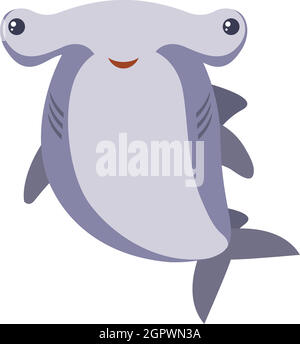 Hammerhead shark on white background Stock Vector