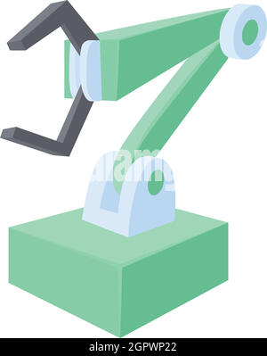 Robotic arm icon, cartoon style Stock Vector