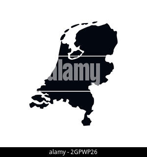 Holland map icon, simple style Stock Vector