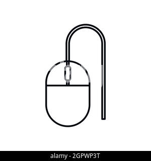 Computer mouse icon, outline style Stock Vector