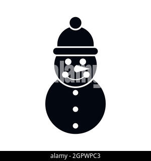 Snowman icon, simple style Stock Vector