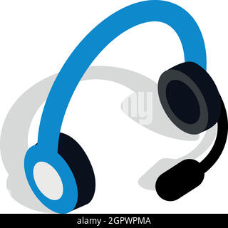 Headphones with microphone icon Stock Vector