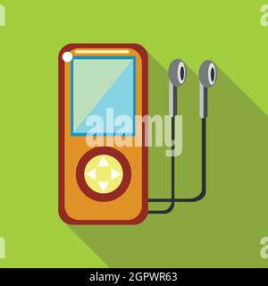 Media player icon, flat style Stock Vector