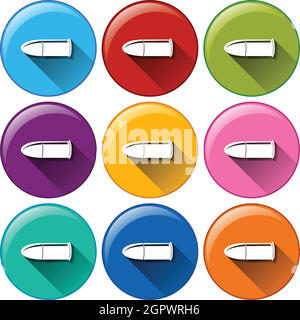 Buttons with bullets Stock Vector