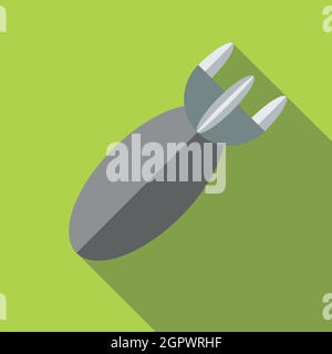Air bomb icon in flat style Stock Vector