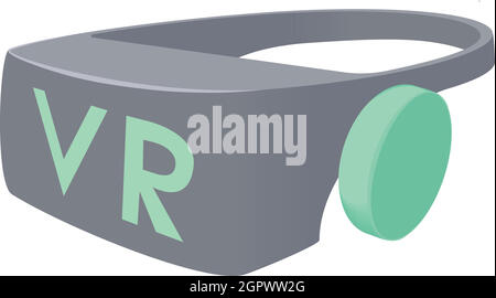 Virtual reality glasses icon, cartoon style Stock Vector