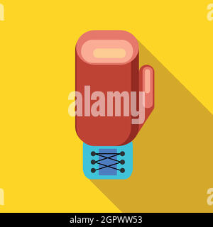Boxing gloves icon, flat style Stock Vector