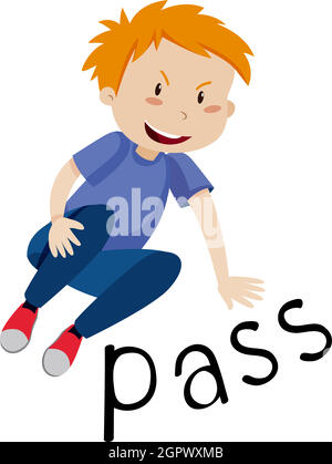 A Boy doing a pass move Stock Vector