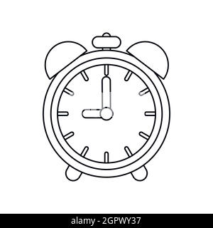 Alarm clock icon, outline style Stock Vector