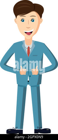 Businessman in blue suit icon, cartoon style Stock Vector