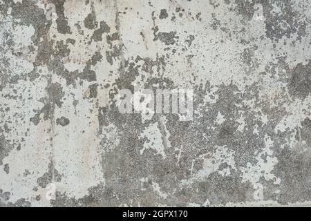 black and white photography backdrop, empty full frame background, broken and old concrete wall surface texture, top down view Stock Photo