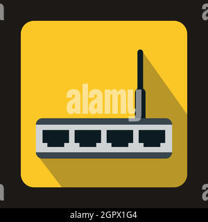 Router icon in flat style Stock Vector