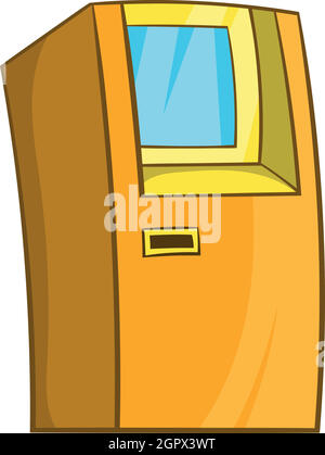 ATM bank cash machine icon, cartoon style Stock Vector