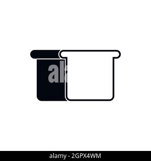 White bread icon, simple style Stock Vector