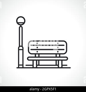 public park bench line icon Stock Vector