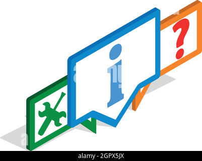 Technical support icon, isometric 3d style Stock Vector