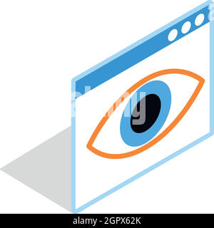 File hide icon in isometric 3d style Stock Vector