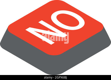 Click no button icon, isometric 3d style Stock Vector Image & Art - Alamy