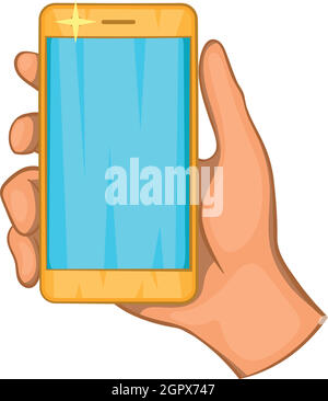 Mobile phone in hand icon Flat modern style vector illustration Stock ...