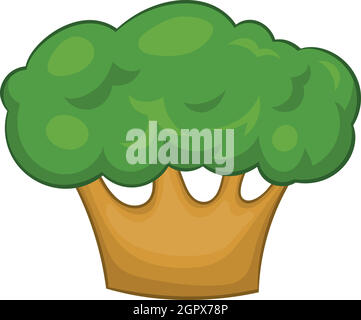 Big green tree icon in cartoon style Stock Vector