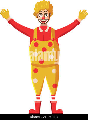 Clown icon in cartoon style Stock Vector