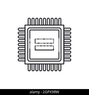 Electronic circuit board icon, outline style Stock Vector