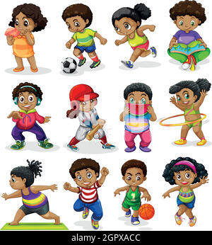 A Set of Dancing Kids Stock Vector Image & Art - Alamy