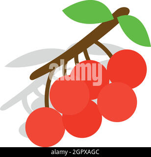 Rowan branch icon, isometric 3d style Stock Vector