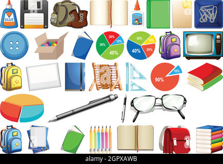 Set of stationery object Stock Vector