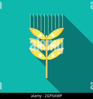 Wheat ear icon in flat style Stock Vector