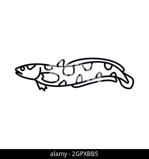 Anarhichas fish icon, outline style Stock Vector