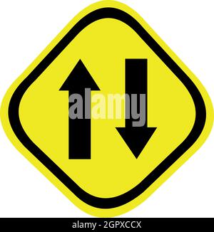 Vector illustration of two way traffic road sign Stock Vector